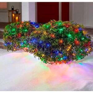 Home Accents Holiday 150 Multi Colored Mini LED Net Lights Steady Lit 4x6 ft
